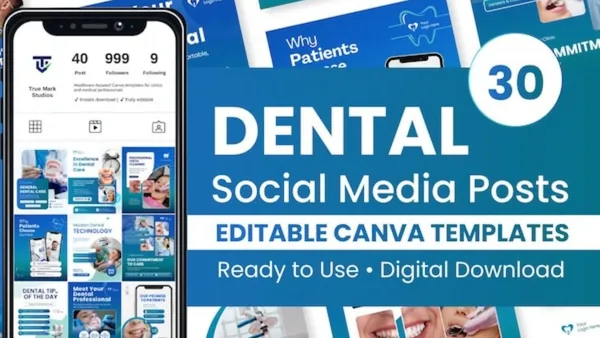 Dental Instagram templates, 30 posts
